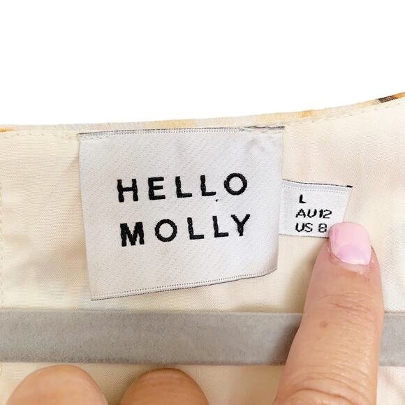 Hello Molly Cream Orange Floral Frolic Season Fit And Flare Mini Dress Size 8 - Picture 9 of 12